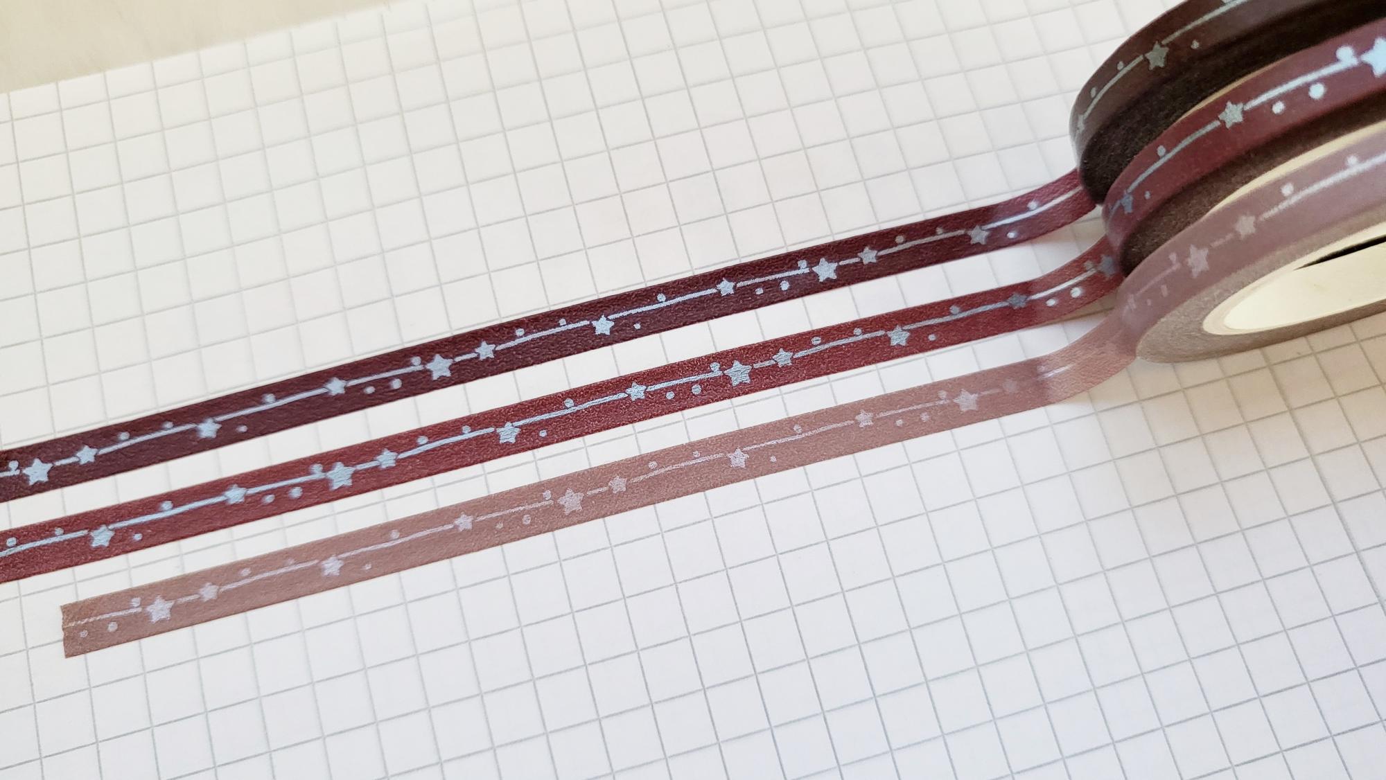 3 schmale Washi Tapes Sterne